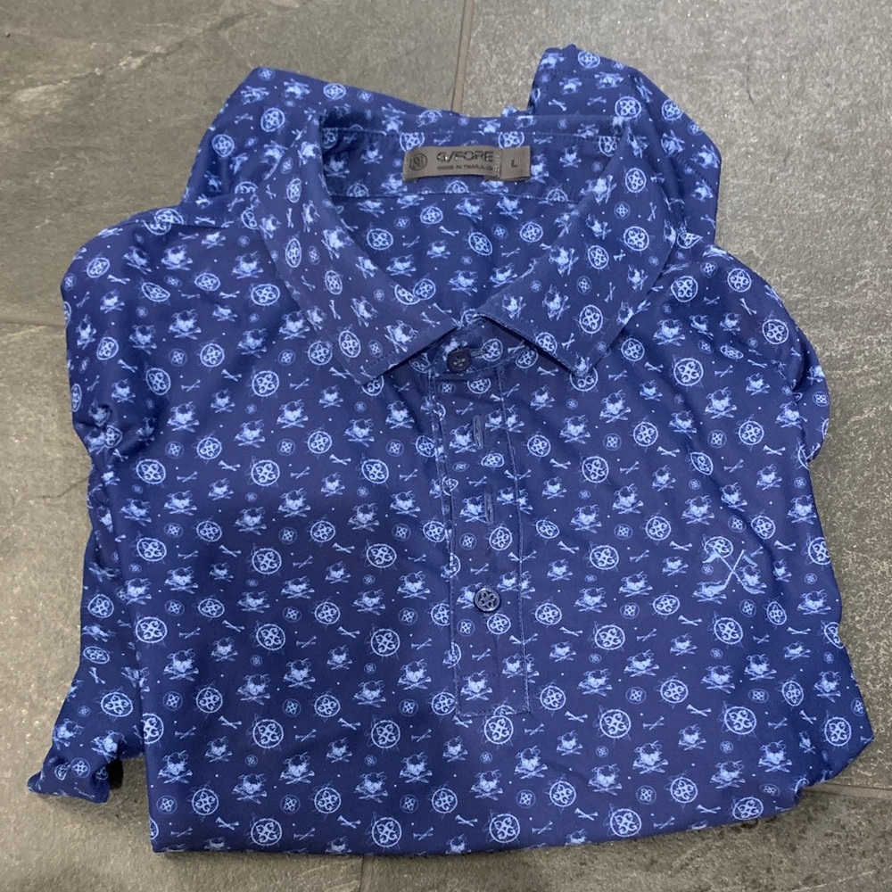 G/FORE Navy Patterned Casual Shirt